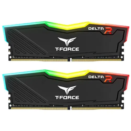 TeamGroup T-Force TF3D432G3200HC16FDC01 Desktop Ram Delta RGB Series 32GB (16GBx2) DDR4 3200MHz Blac....